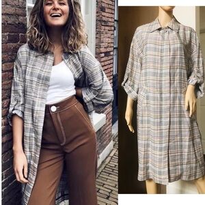 LAST NWT ZARA FLOWING CHECKED COAT